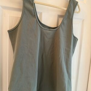 Zella Sage Green Ribbed Tank Top Athletic 1x